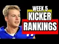Ranking ALL 28 Kickers for Week 5 Fantasy Football