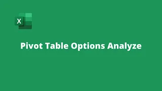 Pivot table options analyze Tab Excel 2016