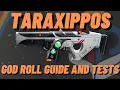 Taraxippos God Roll Guide Tests Unique Combos PVE Tests Destiny 2