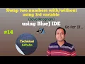 Swap two Numbers in Java using BlueJ BlueJ IDE ICSE IX X Java Programming
