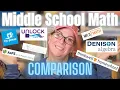 MIDDLE SCHOOL Math Curriculum Comparison BJU AoPS Denison Unlock Mr D Shormann Thinkwell