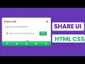 Popup share modal UI design using HTML CSS and JavaScript