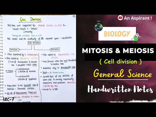Mitosis & Meiosis--Cell Division || Biology || General Science || Lec.7 || An Aspirant !