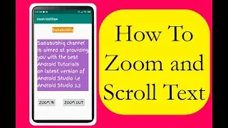 How to make Zoomable and Scrollable Text in Android Studio 3 3 Android App Development