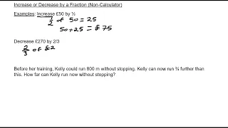 Increase and decrease by a fraction non-calculator