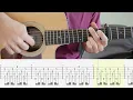 Crazier Things - Chelsea Cutler, Noah Kahan - Guitar Tutorial + TABS on screen