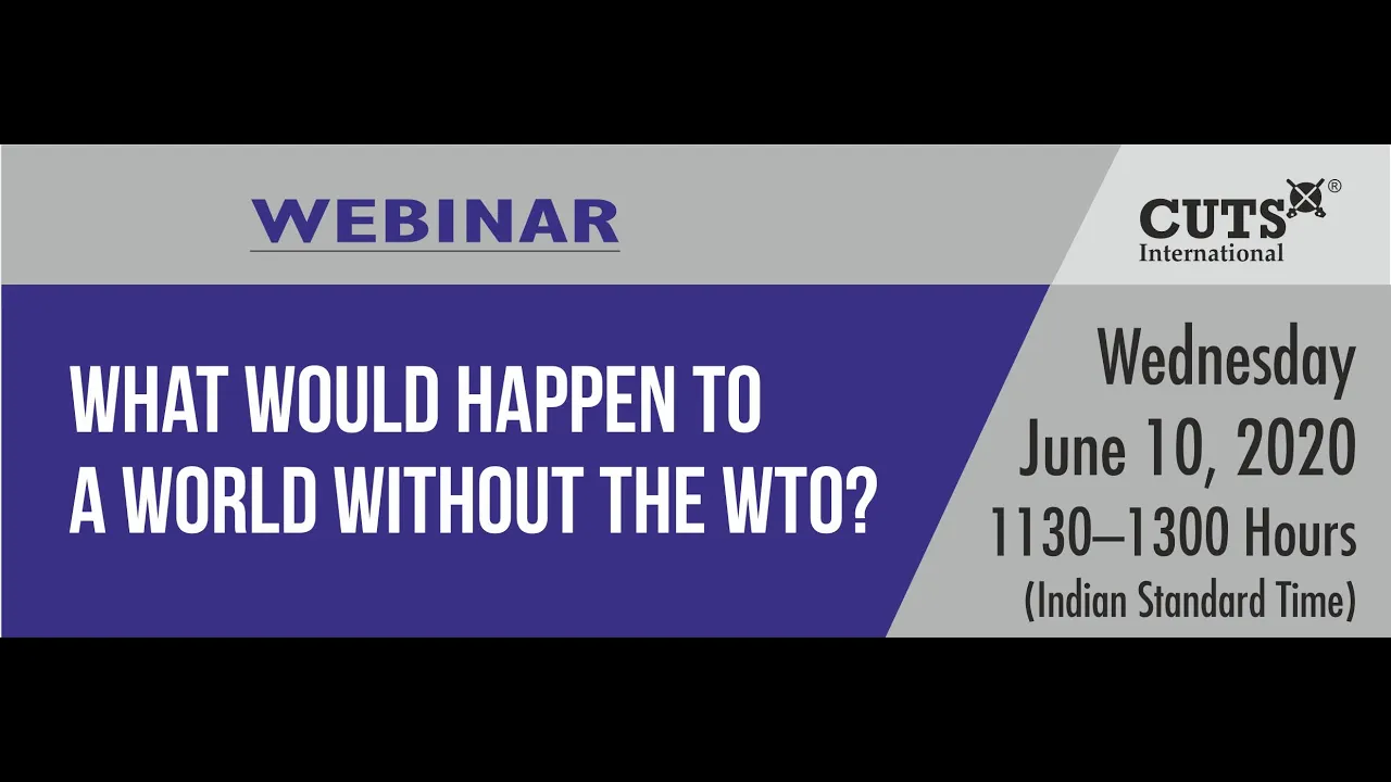 2nd Webinar on Zoom: 'WHAT WOULD HAPPEN TO A WORLD WITHOUT THE WTO?’