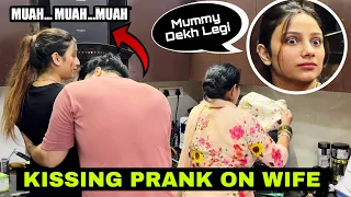 kissing prank on wife in front of family epic reaction tusharshrutivlogs