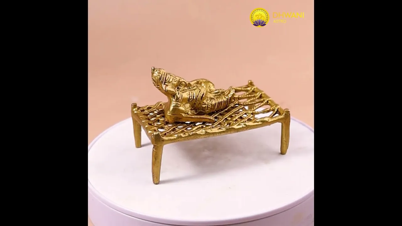 Brass Ganesha on Charpai - Abhimantrit