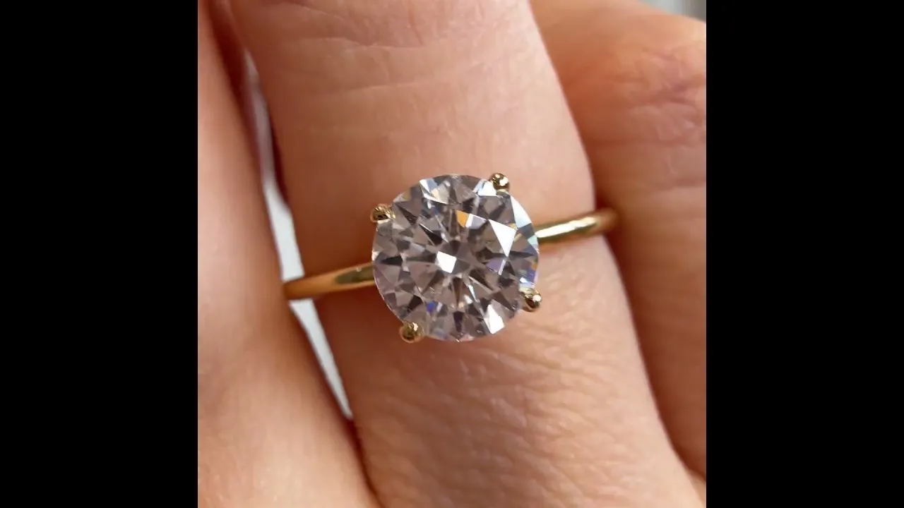 Liana丨Hidden Halo 1CT Round Lab Diamond Ring With Basket Setting
