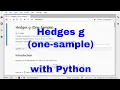 Python - Hedges g one-sample
