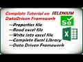 Properties file Read Excel Write Excel Excel Library DataDriven Framework in Selenium