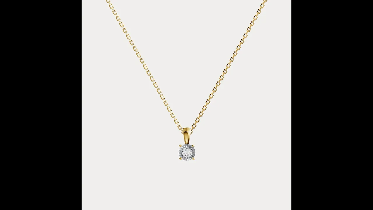 Lab Diamond Round Solitaire Pendant Necklace in Sterling Silver