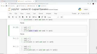 Python in 5 minutes Lecture 12 Logical Operators