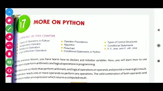 Class 7 Chap 7 More on Python