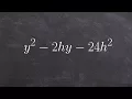 Factoring a trinomial with multiple variables when a 1