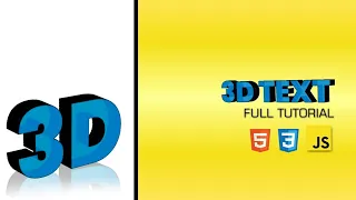 CSS Javascript Text Animation Tutorial Create 3D Text without Animation