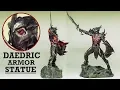 Skyrim Daedric armor daedra warrior statue by Gaming Heads unboxing review