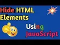 Hide HTML Element Using Javascript JavaScript Program 2019