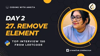 27 Remove Element Easy Top Interview 150 Leetcode-27 Array Python Brute to optimal