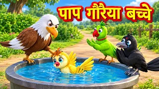 पाप गौरैया बच्चे 💔 | Hindi Kahani | Chidiya Cartoon | Hindi Moral Stories | Hindi Kahaniya 