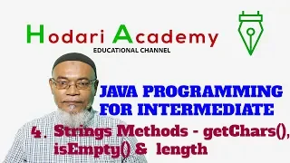 Java Programming for Intermediate - 4 String Methods