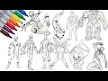 Spider-Man Iron-Man Power Ranger Hulkbuster 200 s SAILANY Coloring Kids