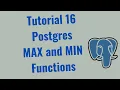 Tutorial 16 - How To Use the MAX and MIN Functions in PostgreSQL