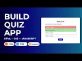 How to Make a Quiz App with Score Using Just HTML CSS JS