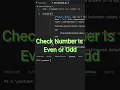 Check Even or Odd in Python One Line Trick