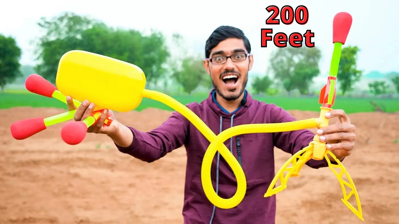 Unboxing & Testing 200 Feet Stomp Rocket | ये राकेट आपके कूदने पे उड़ता है |