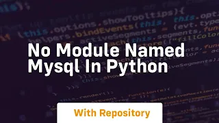 no module named mysql in python