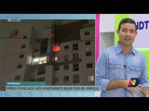Incêndio: prédio é evacuado após apartamento pegar fogo em Joinville