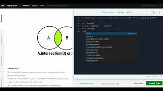 Hackerrank Python Solution Sets - Python Set intersection Operation