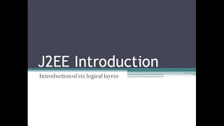J2EE Introduction with Six Logical Layers