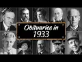 Obituary Famous Faces WE LOST in 1933
