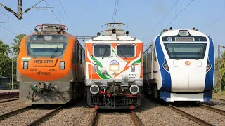 🇮🇳Tri-Colour WAP-7 v/s Amrit Bharat Exp: Poorva+ Vande Bharat+ Himgiri+ Shatabdi+JanSadharan+Rajdhan