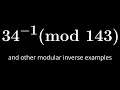Number Theory Modular Inverses Example