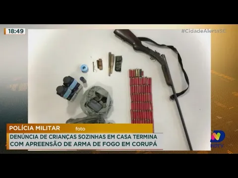 Denúncia de crianças sozinhas em casa termina com apreensão de arma de fogo em Corupá