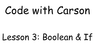 Lesson 3 Boolean and If-statements