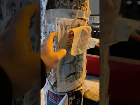 Crunchy fliers on a pole from ice storm ASMR #asmr #winter #frozen #charlotte