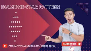 Diamond Pattern print using Java SK Coder