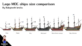 Lego pirates MOC All my ships size comparison