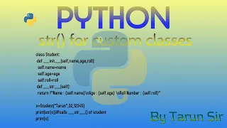 define str for custom class in python dunder str function