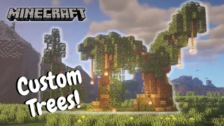 minecraft how to build custom trees tutorial