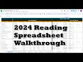 2024 Reading Tracker Spreadsheet Walkthrough