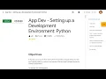 App Dev Setting up a Development Environment Python
