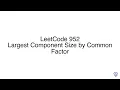 LeetCode 952 Largest Component Size by Common Factor