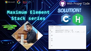 Maximum Element Problem HackerRank s Stack Implementation Tutorial