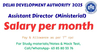 Assistant Director Ministerial DDA Salary In-Hand Salary Pay Scale Allowances Explained